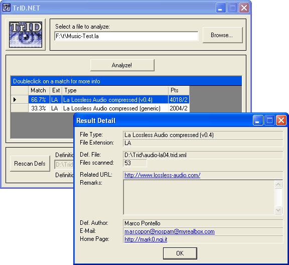 TrIDNet Screenshot